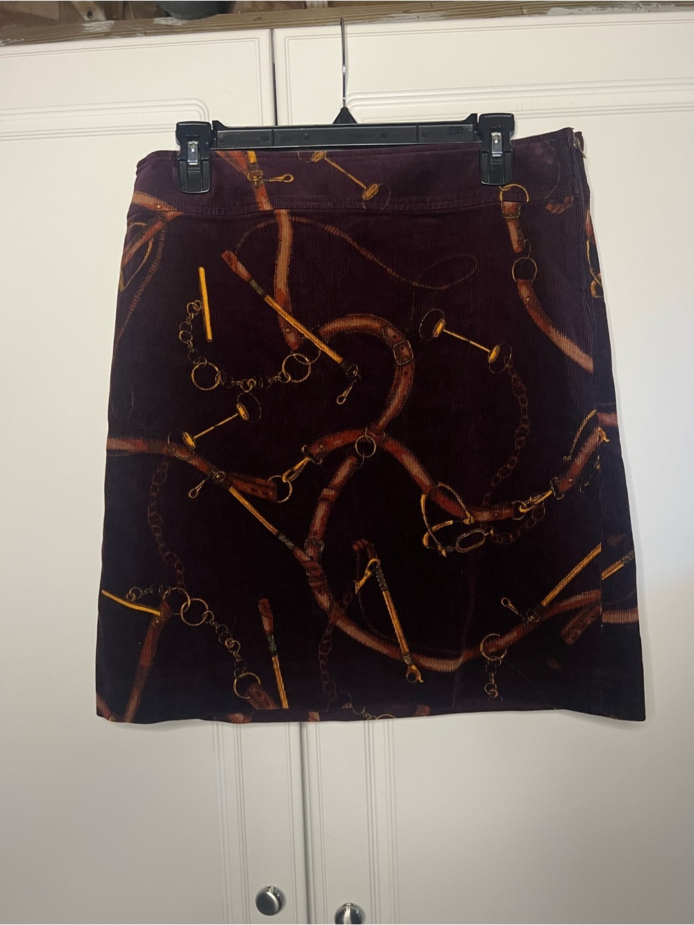 Talbots Equestrian Print Corduroy Skirt - Picture 4 of 15